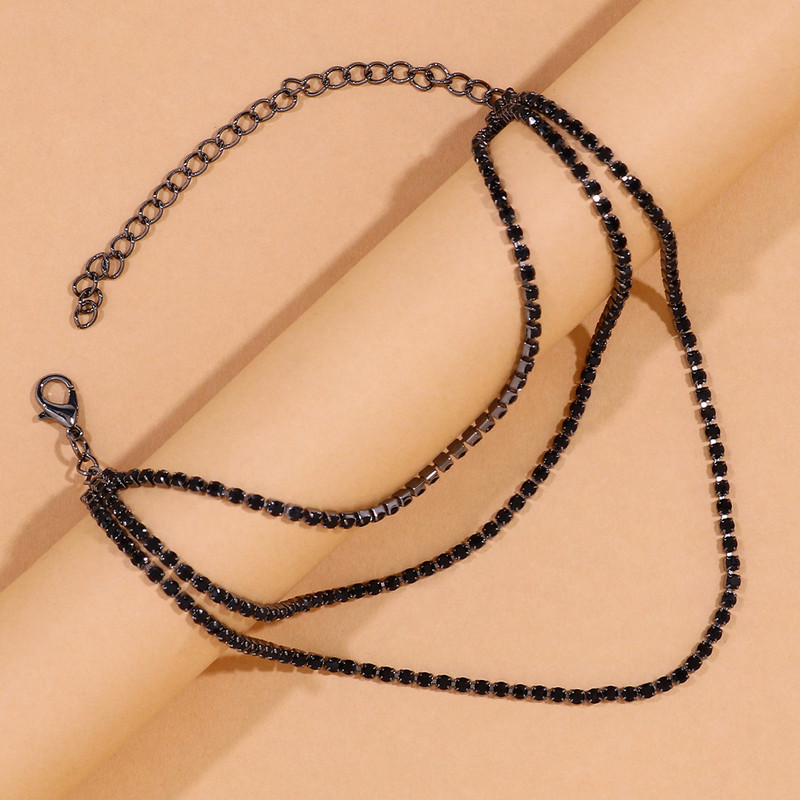 Moda 3 straturi cristal glezna bratara toc inalt decor Bijoux femme picior lant glezna bijuterii picioare sandale desculte pentru femei