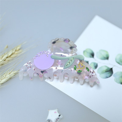 Moda coreeană fete dulci cu strasuri ac de păr Y2K Accesorii de păr pentru femei Vis romanticAcetat gheare de păr Barrette de păr