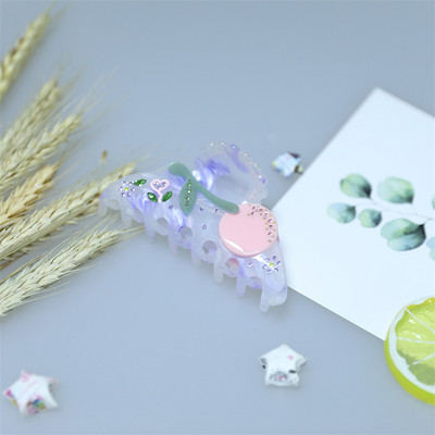 Moda coreeană fete dulci cu strasuri ac de păr Y2K Accesorii de păr pentru femei Vis romanticAcetat gheare de păr Barrette de păr