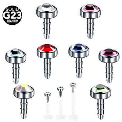 1PC G23 Titanium Bioplast Flexible Labret Stud lūpu pīrsingu gredzeni 16g ausu skrimšļi Tragus Helix pīrsings modes meiteņu rotaslietas