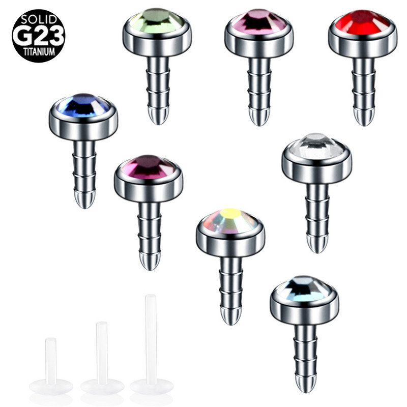 1 db G23 Titanium Bioplast rugalmas Labret Stud ajakpiercing gyűrűk 16g fülporcok Tragus Helix piercing divat lány ékszerek