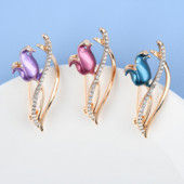 Zománc csepegtető olaj Tulipán Bross Női Klasszikus Virág Esküvő Irodai Party Bross Pins Ajándékok