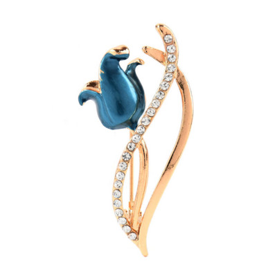 Zománc csepegtető olaj Tulipán Bross Női Klasszikus Virág Esküvő Irodai Party Bross Pins Ajándékok