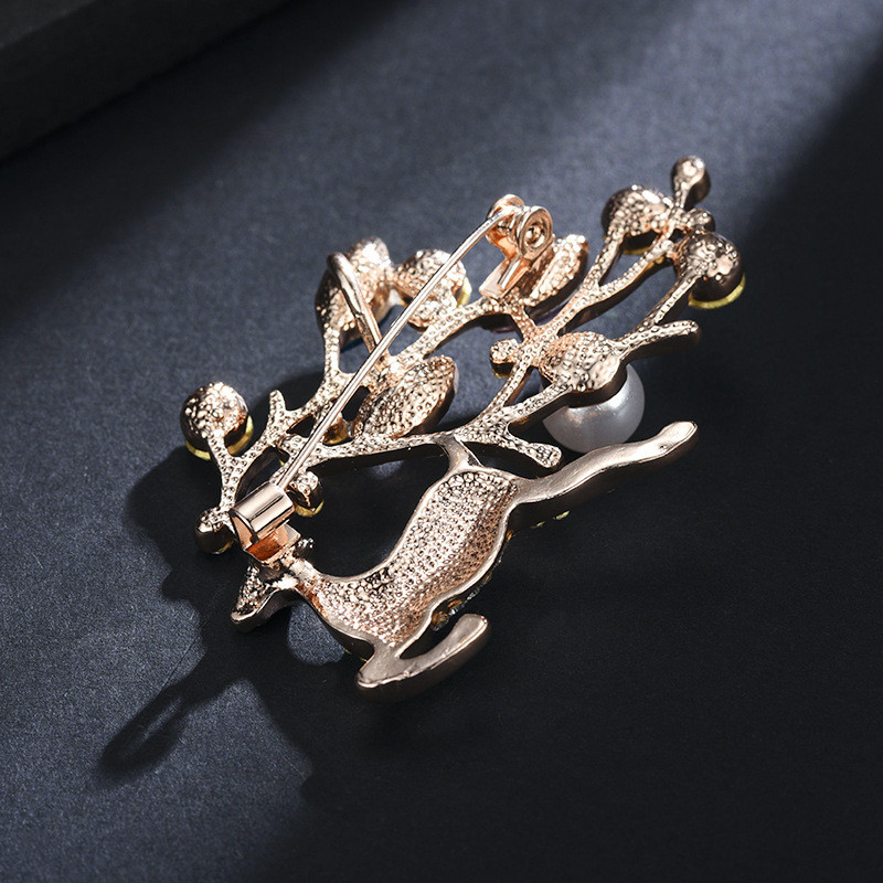 Broșe multicolore de elan de cristal pentru femei, cadou de Crăciun, pulover anti-orbire, accesorii pentru bijuterii