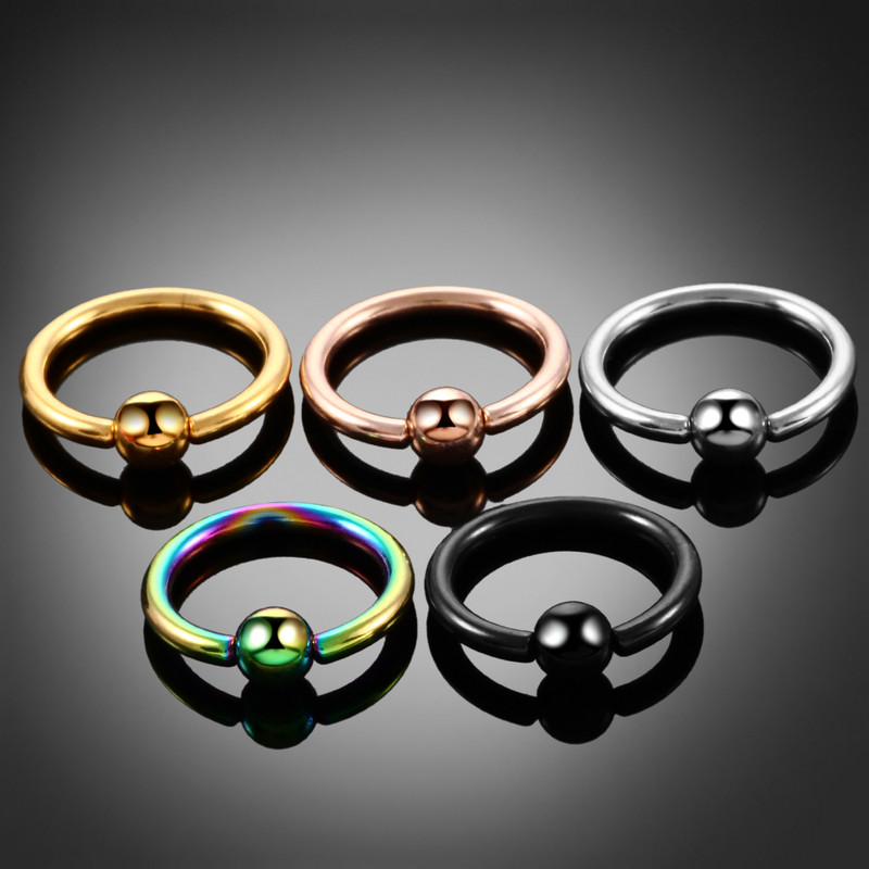 1PC Piercing din titan CBR Inele de mărgele captive BCR Închidere cu bile Mamelon Nas Inele Septum Inele Buze Sprâncene Tragus Cercei Bijuterii
