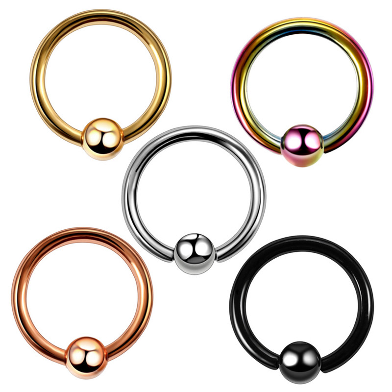 1PC Piercing din titan CBR Inele de mărgele captive BCR Închidere cu bile Mamelon Nas Inele Septum Inele Buze Sprâncene Tragus Cercei Bijuterii