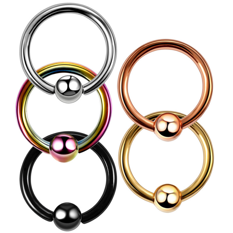 1PC Piercing din titan CBR Inele de mărgele captive BCR Închidere cu bile Mamelon Nas Inele Septum Inele Buze Sprâncene Tragus Cercei Bijuterii