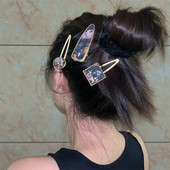 Rafinat, elegant, stil național, perla, ac de păr, stil francez, retro, pictură în ulei, stil geometric, agrafă de păr, breton, pentru femei