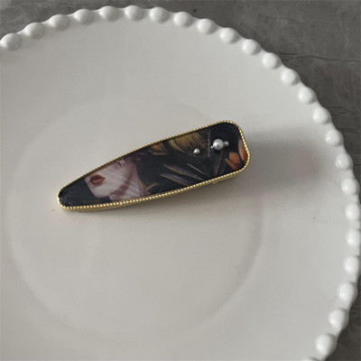 Rafinat, elegant, stil național, perla, ac de păr, stil francez, retro, pictură în ulei, stil geometric, agrafă de păr, breton, pentru femei