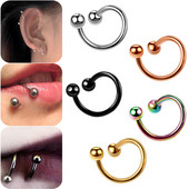 1PC Inele de nas labret răsucite în spirală de titan Piercing 16G în formă de S pentru cartilajul urechii Helix Oreja Piercing Accesorii pentru corp Bijuterii
