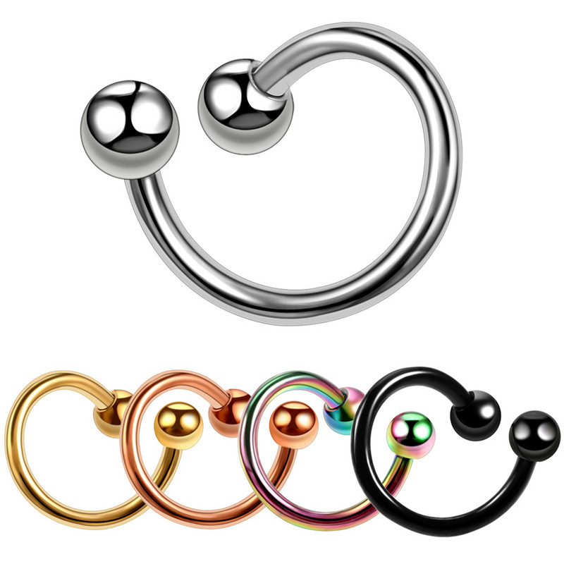 1PC Inele de nas labret răsucite în spirală de titan Piercing 16G în formă de S pentru cartilajul urechii Helix Oreja Piercing Accesorii pentru corp Bijuterii