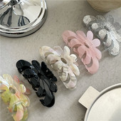 2023 de primăvară, flori de culoare la modă, gheare de păr din acetat, fotografii de călătorie, accesorii de păr pentru femei, agrafă de păr de crab de dimensiuni mari