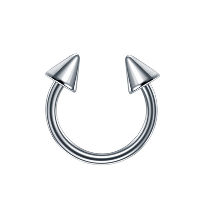 1PC Титанов шип Подкова Пръстени Пиърсинг Вътрешна резба Обръч за нос Преграда Обеца Вежда Устна Спирала Трагус Пиърсинг Бижута