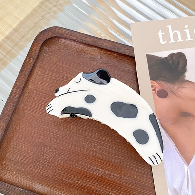 Agrafe de păr dalmate din acetat cu design nou, gheare de păr de câine cu pete de leopard, agrafe de păr pentru animale, agrafe de păr pentru femei