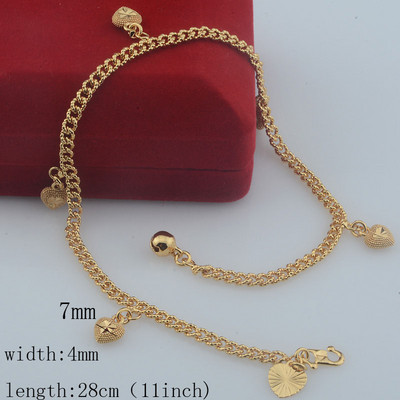 Seval Stil Femei Dama Galben Aur Culoare Link Ball Inima Braci de glezna Lanturi