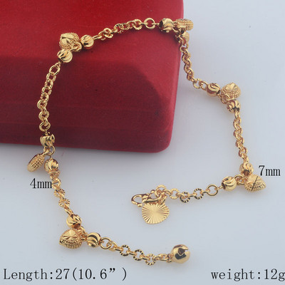 Seval Stil Femei Dama Galben Aur Culoare Link Ball Inima Braci de glezna Lanturi