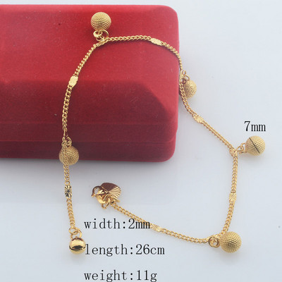 Seval Stil Femei Dama Galben Aur Culoare Link Ball Inima Braci de glezna Lanturi