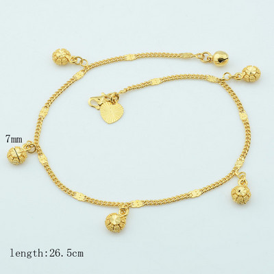 Seval Stil Femei Dama Galben Aur Culoare Link Ball Inima Braci de glezna Lanturi