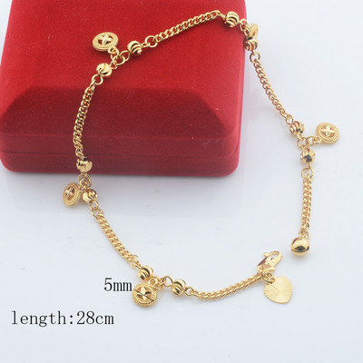 Seval Stil Femei Dama Galben Aur Culoare Link Ball Inima Braci de glezna Lanturi