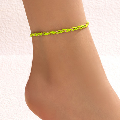 Tocona frânghie colorată lanț pentru picioare, aliaj boem, metal, glezne reglabile, lucrate manual pentru femei, accesorii de bijuterii de vară