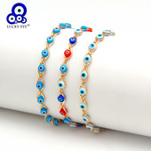 Lucky Eye турска Evil Eye гривна за глезена златен цвят Медна верига за крака крака Анкета модни бижута Подаръци за жени Мъже EY6734