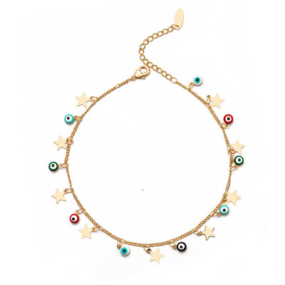 Lucky Eye турска Evil Eye гривна за глезена златен цвят Медна верига за крака крака Анкета модни бижута Подаръци за жени Мъже EY6734