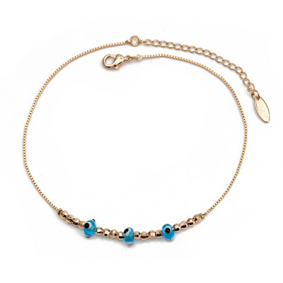 Lucky Eye турска Evil Eye гривна за глезена златен цвят Медна верига за крака крака Анкета модни бижута Подаръци за жени Мъже EY6734