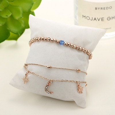 Tocona Boemia colorate cristal piatră gleznele pentru femei napolitană de aur ciucuri frânghie picioare brăţari vară bijuterii multistrat 8407