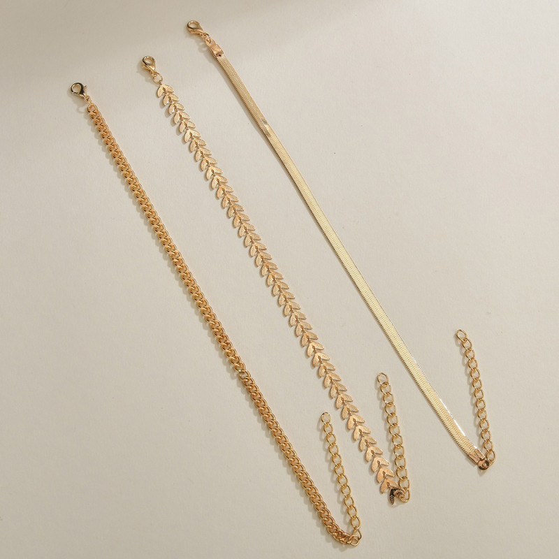 SUMENG 2023, 3 buc/set, de culoare aurie, glezne simple cu lanț pentru femei, bijuterii pentru picioare de plajă, lanț pentru picioare, brățări de gleznă, accesorii