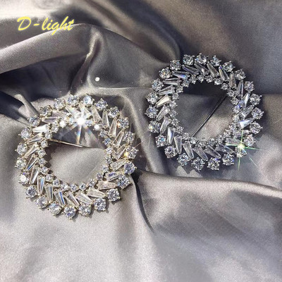 Cadou de lux, cerc, broșe rotunde, cupru, bărbați, femei, costum, ace de rever, bijuterii de birou, strălucitoare, accesoriu pentru banchet de petrecere