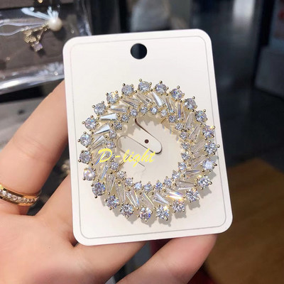 Cadou de lux, cerc, broșe rotunde, cupru, bărbați, femei, costum, ace de rever, bijuterii de birou, strălucitoare, accesoriu pentru banchet de petrecere