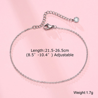 Гривна за глезена с верига Figaro, Гривна за глезена с верига Figaro за мъже, жени, Ежедневна изящна гривна за глезена, Регулируема