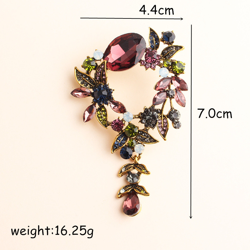 Pomlee, flori mari de cristal, broșă mare de struguri, ace și broșe, bijuterii de nuntă, bijuterie, corsaj, accesorii pentru haine