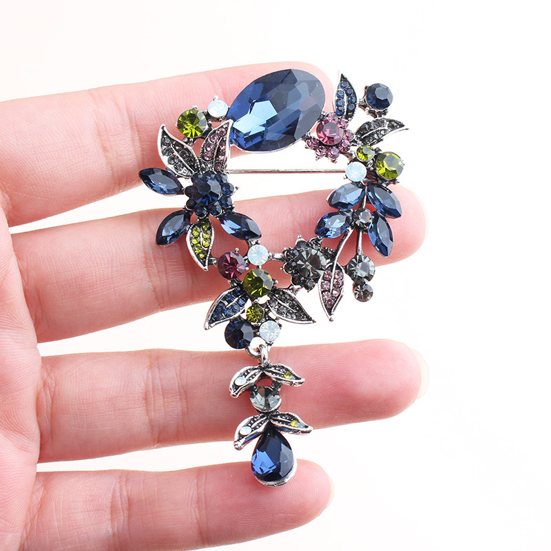 Pomlee, flori mari de cristal, broșă mare de struguri, ace și broșe, bijuterii de nuntă, bijuterie, corsaj, accesorii pentru haine