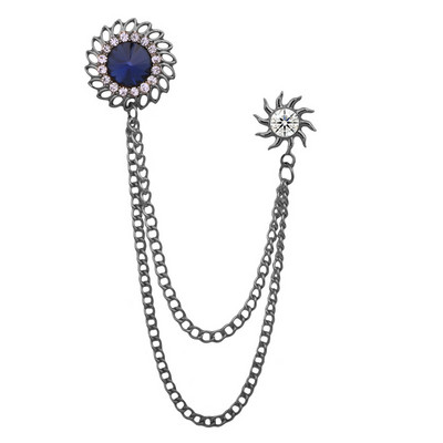 Broșă cu geometrie de cristal retro, lanț cu ciucuri, ace pentru rever, pentru costum pentru bărbați, guler de cămașă, bijuterii de modă, broșe pentru femei, accesorii