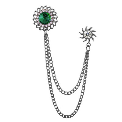 Broșă cu geometrie de cristal retro, lanț cu ciucuri, ace pentru rever, pentru costum pentru bărbați, guler de cămașă, bijuterii de modă, broșe pentru femei, accesorii