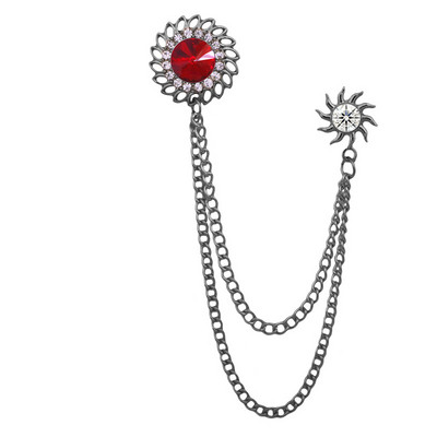 Broșă cu geometrie de cristal retro, lanț cu ciucuri, ace pentru rever, pentru costum pentru bărbați, guler de cămașă, bijuterii de modă, broșe pentru femei, accesorii