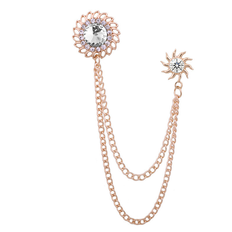 Broșă cu geometrie de cristal retro, lanț cu ciucuri, ace pentru rever, pentru costum pentru bărbați, guler de cămașă, bijuterii de modă, broșe pentru femei, accesorii