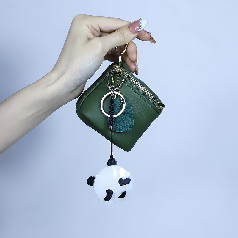 Încântător breloc arcylic lucrat manual Animal Panda Breloc cheie din oțel inoxidabil pentru femei, fete, cadouri, accesorii de bijuterii