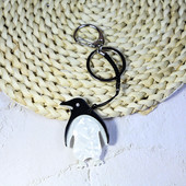 Nou Pinguin drăguț, lucrat manual, breloc cu animale arcilice, breloc pentru femei, accesoriu pentru genți de mână, bijuterii agățate pentru mașină, cadouri