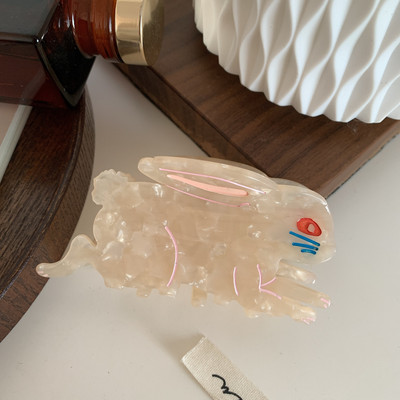 Acetat Grab Hair Clip Drăguț Iepuraș Clip De Păr Pentru Fată Anul Iepurelui Chinez Gheara De Păr Femei Accesorii De Păr