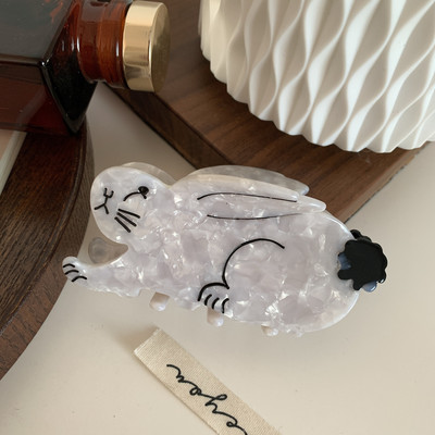 Acetat Grab Hair Clip Drăguț Iepuraș Clip De Păr Pentru Fată Anul Iepurelui Chinez Gheara De Păr Femei Accesorii De Păr