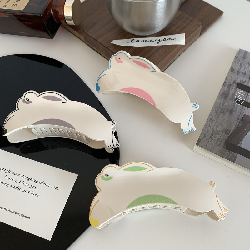 Acetat Grab Hair Clip Drăguț Iepuraș Clip De Păr Pentru Fată Anul Iepurelui Chinez Gheara De Păr Femei Accesorii De Păr