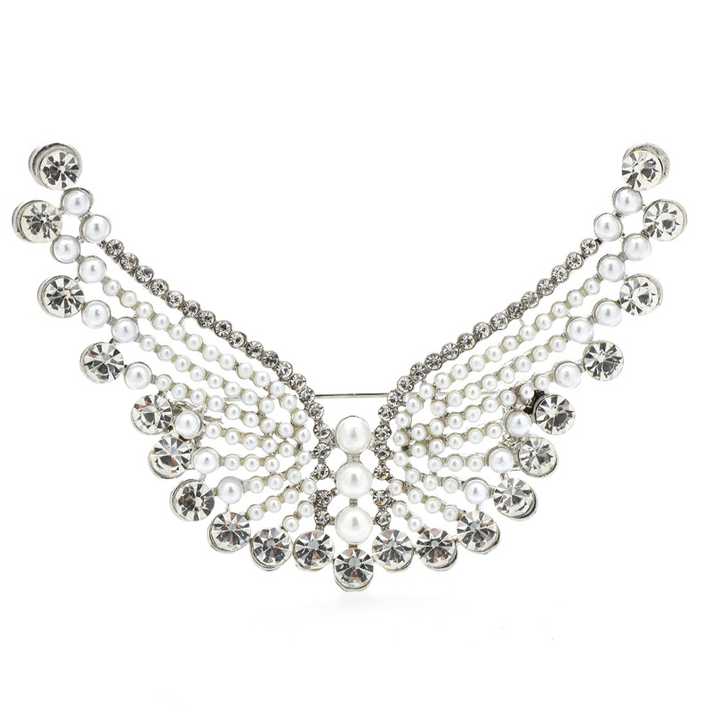 Wuli&baby Broșe cu aripi zburătoare pentru femei, unisex, perle, cu stras, fluture, insecte, pentru petrecere, birou, broșă, cadouri