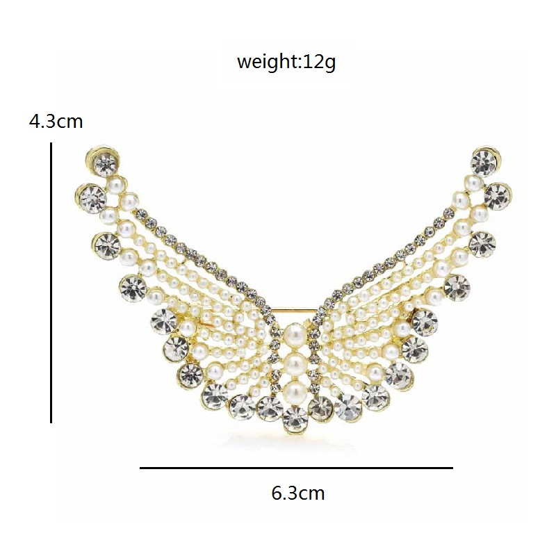 Wuli&baby Broșe cu aripi zburătoare pentru femei, unisex, perle, cu stras, fluture, insecte, pentru petrecere, birou, broșă, cadouri