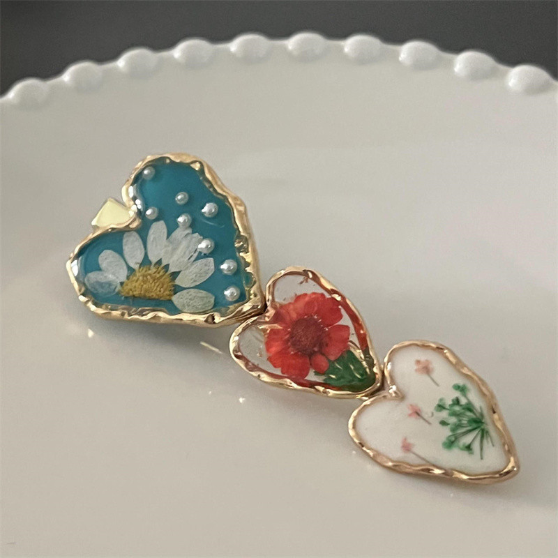 Coreea de moda email email retro floare dragoste perla duckbill clip INS dulce fetita breton clip agrafe bijuterii de lux cadou feminin