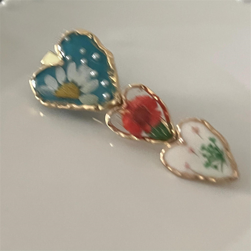Coreea de moda email email retro floare dragoste perla duckbill clip INS dulce fetita breton clip agrafe bijuterii de lux cadou feminin