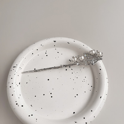 Bețișoare de păr metal perle vintage pentru femei Ace de păr de cristal Agrafe de păr minimaliste lungi și subțiri pentru femei, bijuterii de vacanță de petrecere