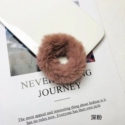 10db/tétel Fashion Girls Elasztikus Hajpántok Műnyúlszőrme Scrunchie Haj kötél Lófarok Tartó Plüss Hajgyűrű Haj Kiegészítők