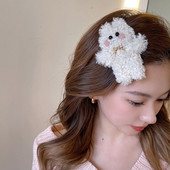 Iarna 2022, drăguț, urs, iepure, păpușă, ac de păr mare de pluș, pentru fete, clemă laterală, breton, agrafă, accesorii de păr pentru femei